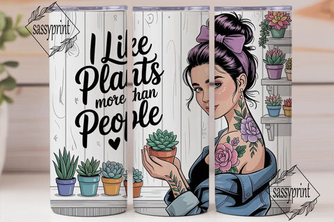 Plant Lady 20oz Tumbler Wrap Sublimation sassyprint 