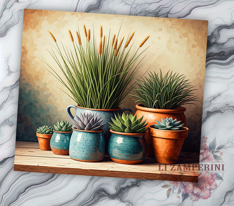 Plant Lady Design, Watercolor Tumbler, Garden Theme, 20oz Tumbler, Sublimation PNG, Digital Download, Plant Lover Gift Sublimation Li Zamperini 