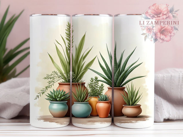 Plant Lady Design, Watercolor Tumbler, Garden Theme, 20oz Tumbler, Sublimation PNG, Digital Download, Plant Lover Gift Sublimation Li Zamperini 