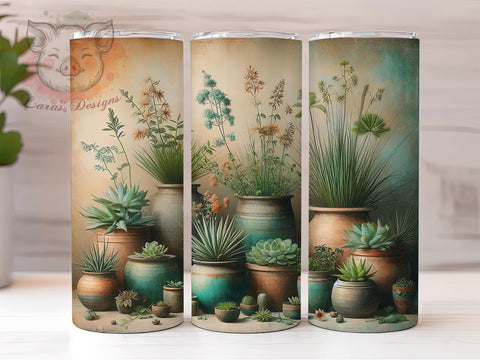 Plant Lady Tumbler, Watercolor Design, Garden Theme, Sublimation Wrap, 20oz Tumbler, Plant Lover Gift, Floral Tumbler Sublimation Lara' s Designs 