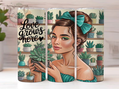 Plant Lover Botanical Tumbler, Garden Tumbler, Plant Mom Present, Botanical Drinkware, Succulent Lover Cup, Plant Lady Design, Gardening Gift Sublimation Lara' s Designs 