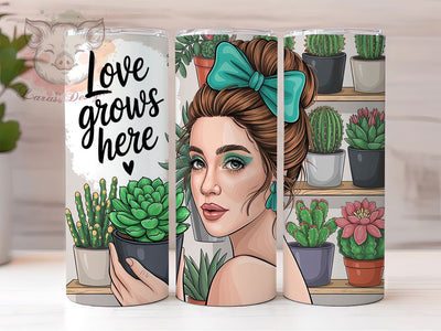 Plant Lover Botanical Tumbler, Garden Tumbler, Plant Mom Present, Botanical Drinkware, Succulent Lover Cup, Plant Lady Design, Gardening Gift Sublimation Lara' s Designs 