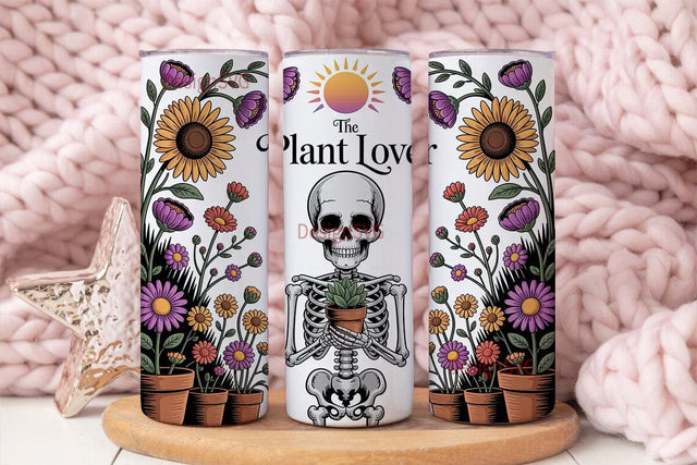 Plant Lover Skeleton 20oz Tumbler Wrap Sublimation DesignSVG 