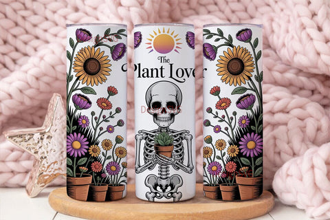 Plant Lover Skeleton 20oz Tumbler Wrap Sublimation DesignSVG 