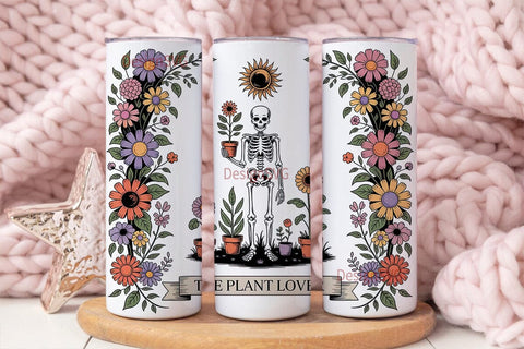Plant Lover Skeleton 20oz Tumbler Wrap Sublimation DesignSVG 