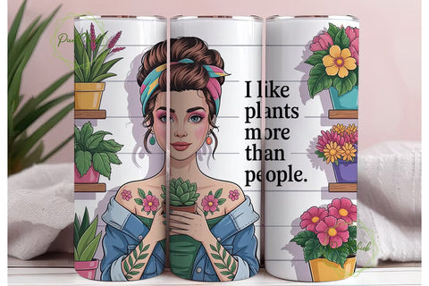 Plant Lover Tumbler Wrap PNG Sublimation PixelChick 