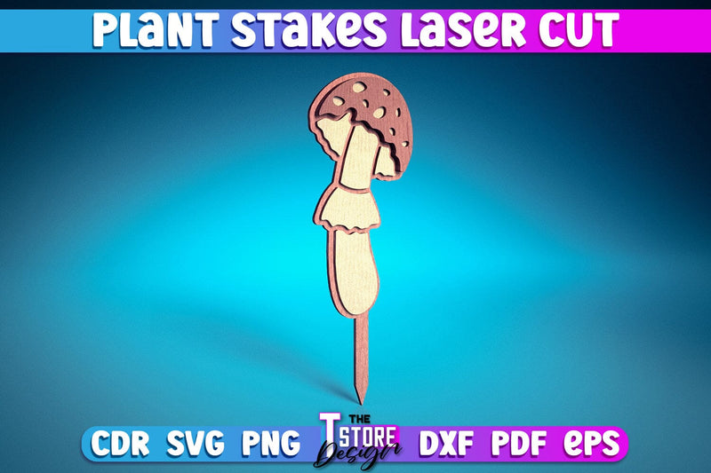 Plant Stakes Laser Cut | Laser Flower Stakes Design | CNC Files SVG The T Store Design 