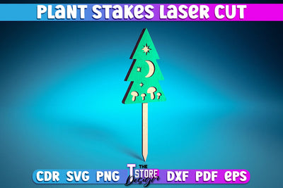 Plant Stakes Laser Cut | Laser Flower Stakes Design | CNC Files SVG The T Store Design 