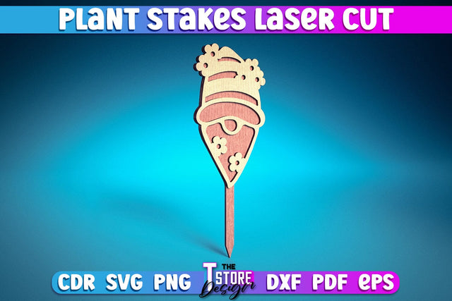 Plant Stakes Laser Cut | Laser Flower Stakes Design | CNC Files SVG The T Store Design 