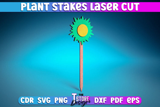 Plant Stakes Laser Cut | Laser Flower Stakes Design | CNC Files SVG The T Store Design 