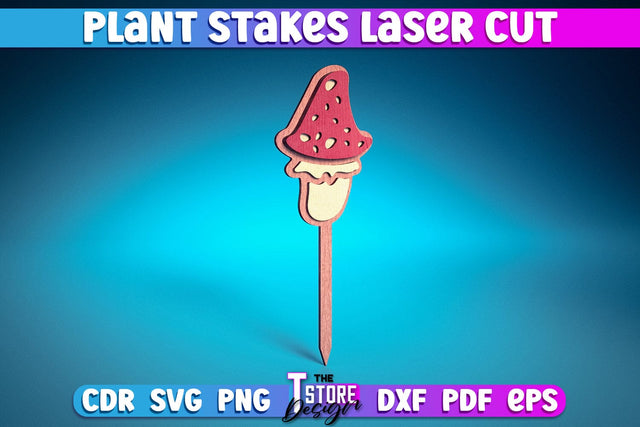 Plant Stakes Laser Cut | Laser Flower Stakes Design | CNC Files SVG The T Store Design 