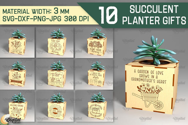 Plant Stand Laser Cut Bundle. 3D Flower Pot Holder SVG SVG Evgenyia Guschina 