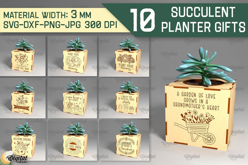 Plant Stand Laser Cut Bundle. 3D Flower Pot Holder SVG SVG Evgenyia Guschina 