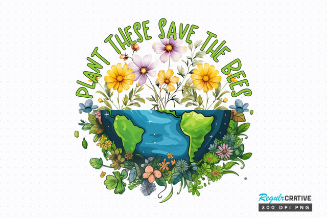 Plant these save the bees Sublimation Design Sublimation Regulrcrative 