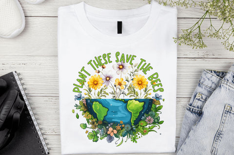Plant these save the bees Sublimation Design Sublimation Regulrcrative 