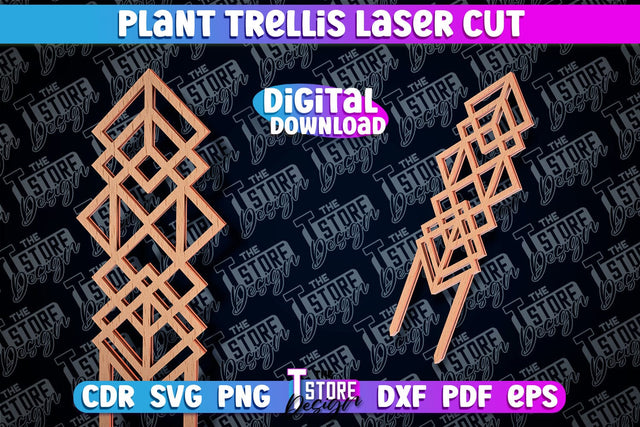 Plant Trellis Laser Cut | Laser Cut Design | CNC File SVG The T Store Design 