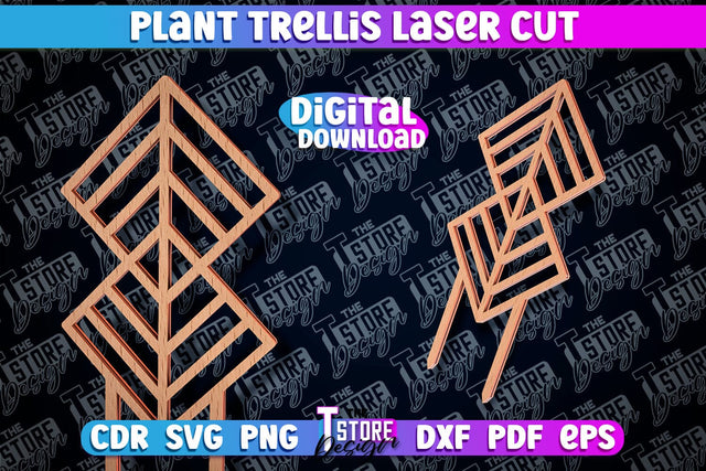 Plant Trellis Laser Cut | Laser Cut Design | CNC File SVG The T Store Design 