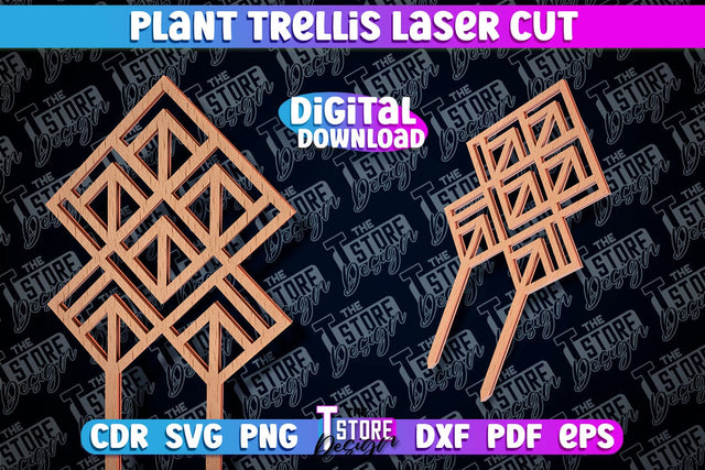 Plant Trellis Laser Cut | Laser Cut Design | CNC File SVG The T Store Design 
