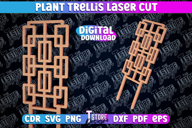 Plant Trellis Laser Cut | Laser Cut Design | CNC File SVG The T Store Design 