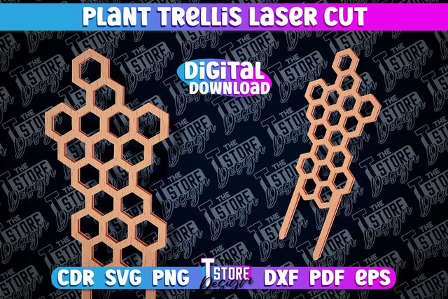 Plant Trellis Laser Cut | Laser Cut Design | CNC File SVG The T Store Design 