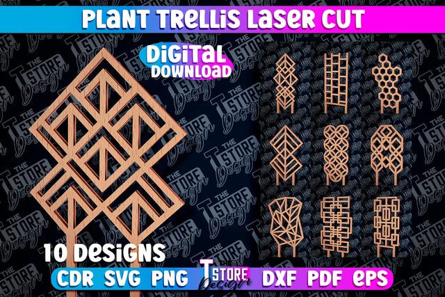 Plant Trellis Laser Cut | Laser Cut Design | CNC File SVG The T Store Design 