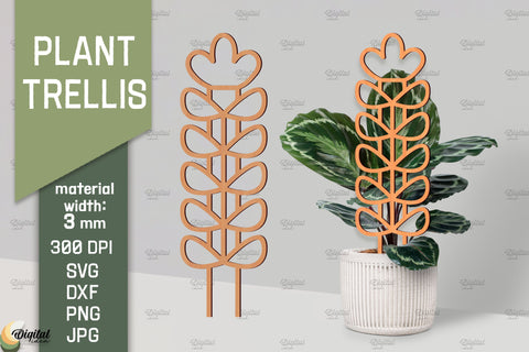 Plant Trellis Lasercut Bundle. Plant Stakes Glowforge. Flower SVG SVG Evgenyia Guschina 