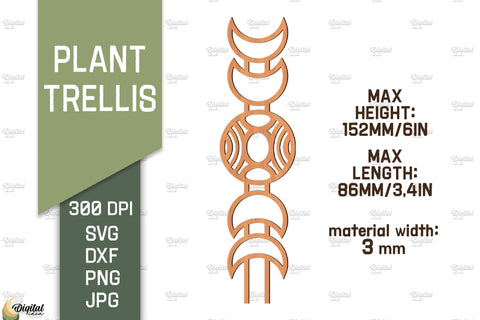 Plant Trellis Lasercut Bundle. Plant Stakes Glowforge. Flower SVG SVG Evgenyia Guschina 