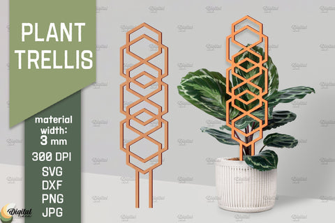 Plant Trellis Lasercut Bundle. Plant Stakes Glowforge. Flower SVG SVG Evgenyia Guschina 