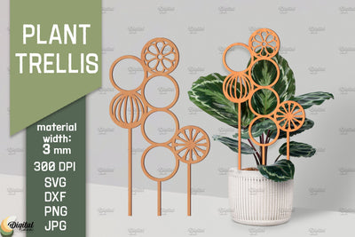 Plant Trellis Lasercut. Plant Stakes Glowforge. Flower SVG SVG Evgenyia Guschina 