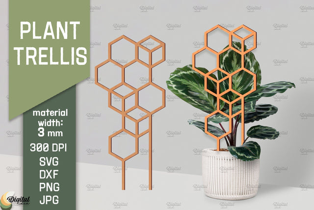 Plant Trellis Lasercut. Plant Stakes Glowforge. Flower SVG SVG Evgenyia Guschina 