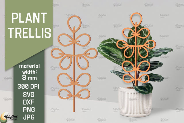 Plant Trellis Lasercut. Plant Stakes Glowforge. Flower SVG SVG Evgenyia Guschina 