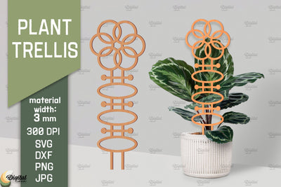 Plant Trellis Lasercut. Plant Stakes Glowforge. Flower SVG SVG Evgenyia Guschina 