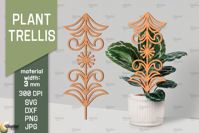 Plant Trellis Lasercut. Plant Stakes Glowforge. Flower SVG SVG Evgenyia Guschina 