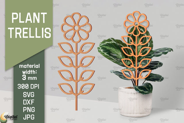 Plant Trellis Lasercut. Plant Stakes Glowforge. Flower SVG SVG Evgenyia Guschina 