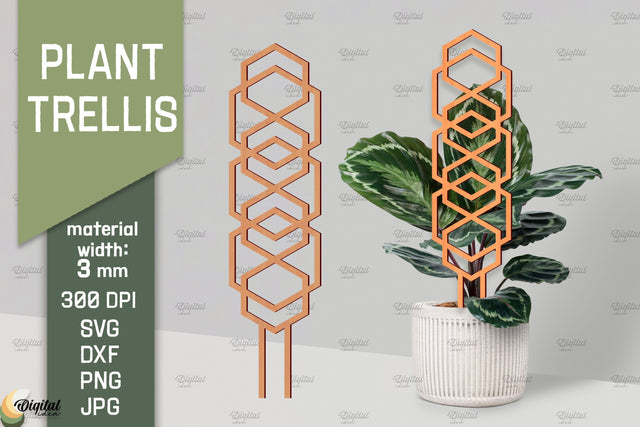 Plant Trellis Lasercut. Plant Stakes Glowforge. Flower SVG SVG Evgenyia Guschina 