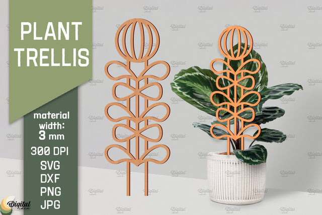 Plant Trellis Lasercut. Plant Stakes Glowforge. Flower SVG SVG Evgenyia Guschina 
