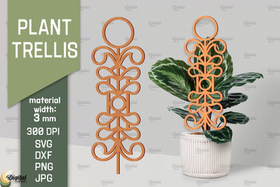Plant Trellis Lasercut. Plant Stakes Glowforge. Flower SVG SVG Evgenyia Guschina 