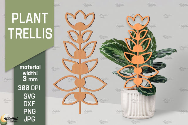 Plant Trellis Lasercut. Plant Stakes Glowforge. Flower SVG SVG Evgenyia Guschina 