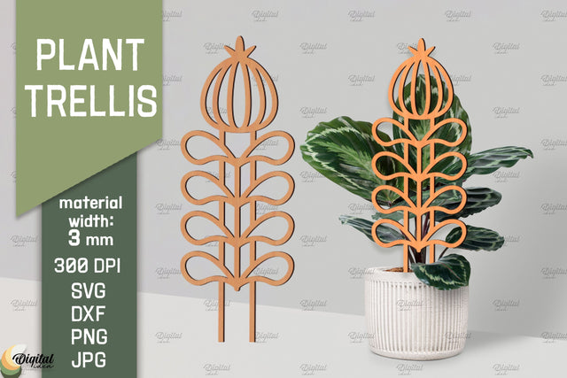 Plant Trellis Lasercut. Plant Stakes Glowforge. Flower SVG SVG Evgenyia Guschina 
