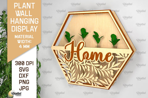 Plant Wall Hanging Display SVG Bundle. Wall Planter Laser Cut SVG Evgenyia Guschina 