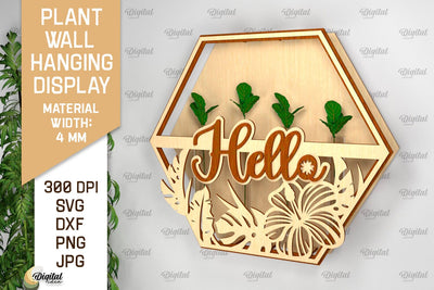Plant Wall Hanging Display SVG. Wall Planter Laser Cut SVG Evgenyia Guschina 