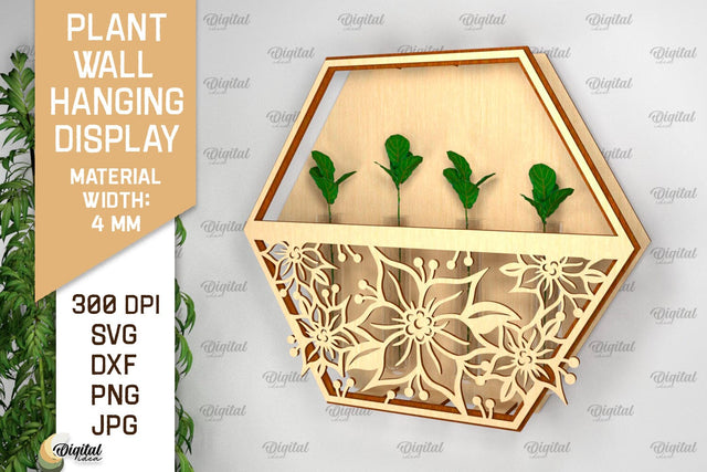 Plant Wall Hanging Display SVG. Wall Planter Laser Cut SVG Evgenyia Guschina 