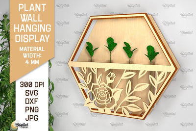 Plant Wall Hanging Display SVG. Wall Planter Laser Cut SVG Evgenyia Guschina 