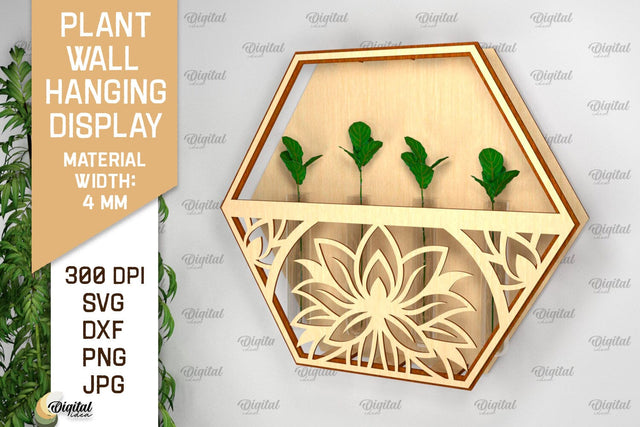 Plant Wall Hanging Display SVG. Wall Planter Laser Cut SVG Evgenyia Guschina 