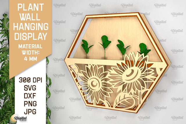 Plant Wall Hanging Display SVG. Wall Planter Laser Cut SVG Evgenyia Guschina 