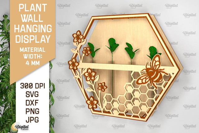 Plant Wall Hanging Display SVG. Wall Planter Laser Cut SVG Evgenyia Guschina 
