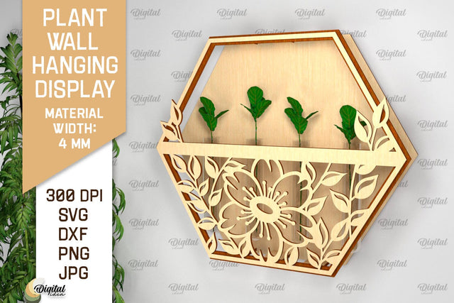 Plant Wall Hanging Display SVG. Wall Planter Laser Cut SVG Evgenyia Guschina 