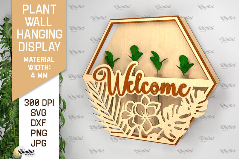Plant Wall Hanging Display SVG. Wall Planter Laser Cut SVG Evgenyia Guschina 