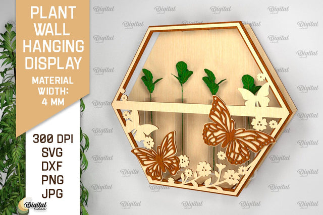 Plant Wall Hanging Display SVG. Wall Planter Laser Cut SVG Evgenyia Guschina 
