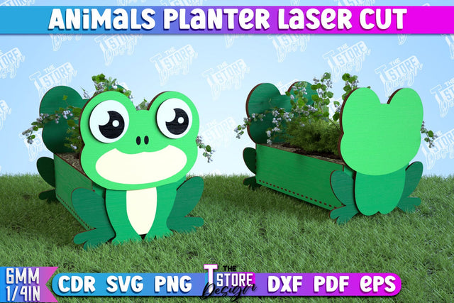 Planter Frog | Garden Design | Decoration for Outdoor | Flower Holder | CNC File SVG The T Store Design 